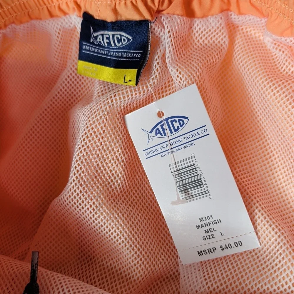 AFCO Men's Lined Swim‎ Shorts Size Large NWT Orange